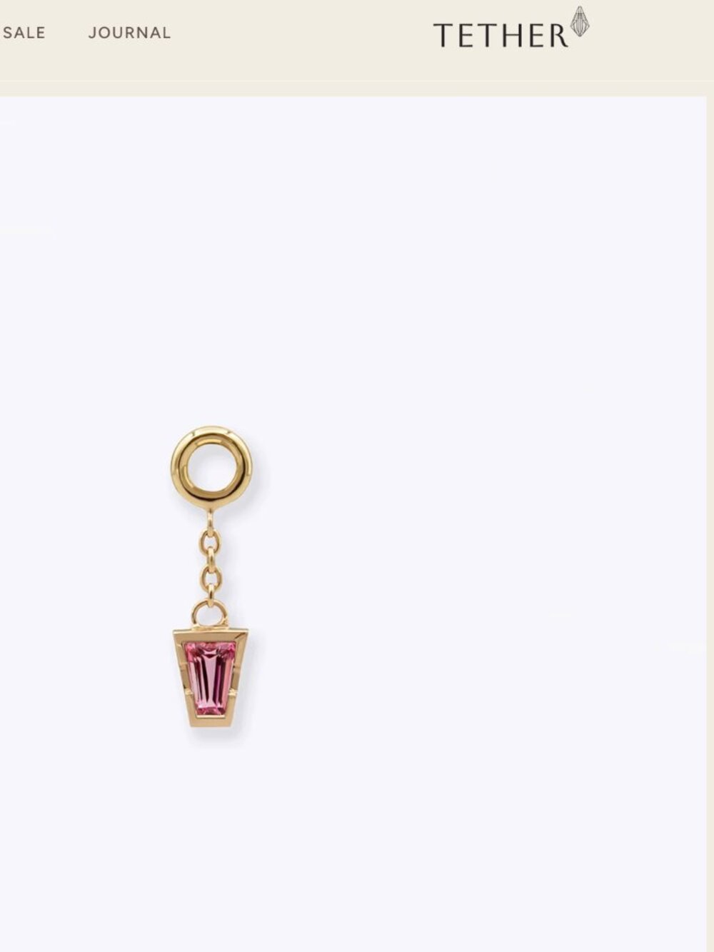 Linda Chain Charm - 14K YELLOW - Pink Tourmaline (by Tether)